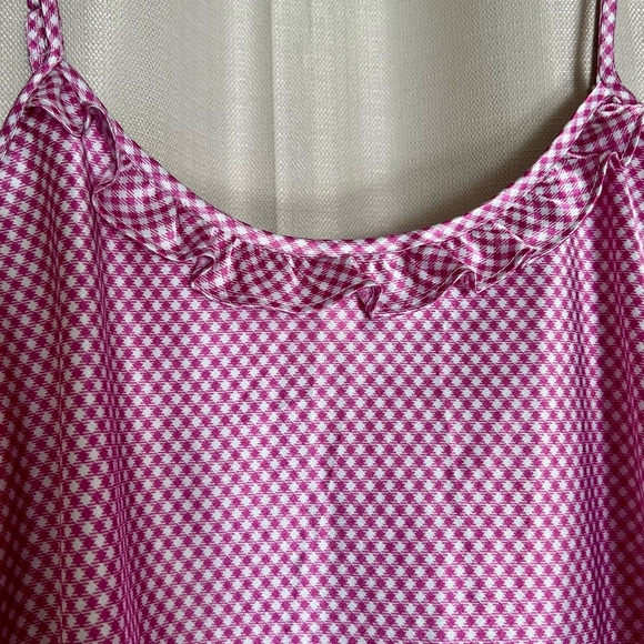 Jaclyn Smith Pink Gingham Satin Nightgown – Size XL - Picture 2 of 5